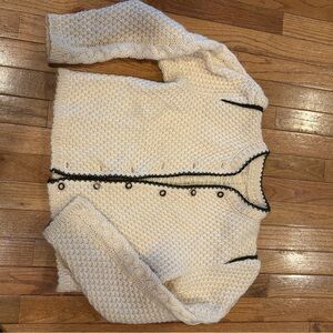 Geiger Wool Cream Button Cardigan